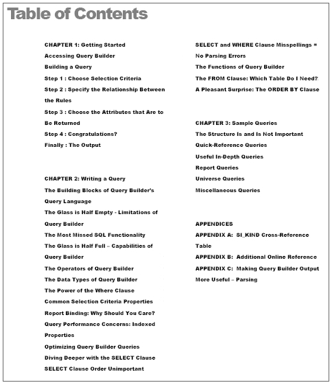 Sample of guide touching on which table to use in your query