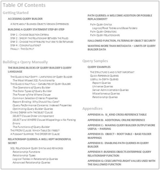 Sample of guide touching on which table to use in your query