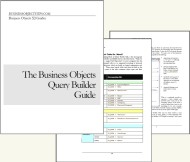 Collage of pages from the Business Objects Query Builder Guide